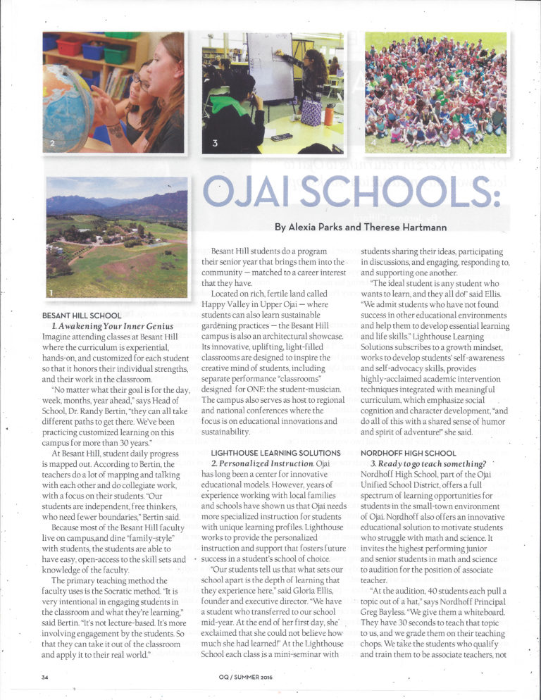 Lighthouse Learning Solutions – Ojai Quarterly